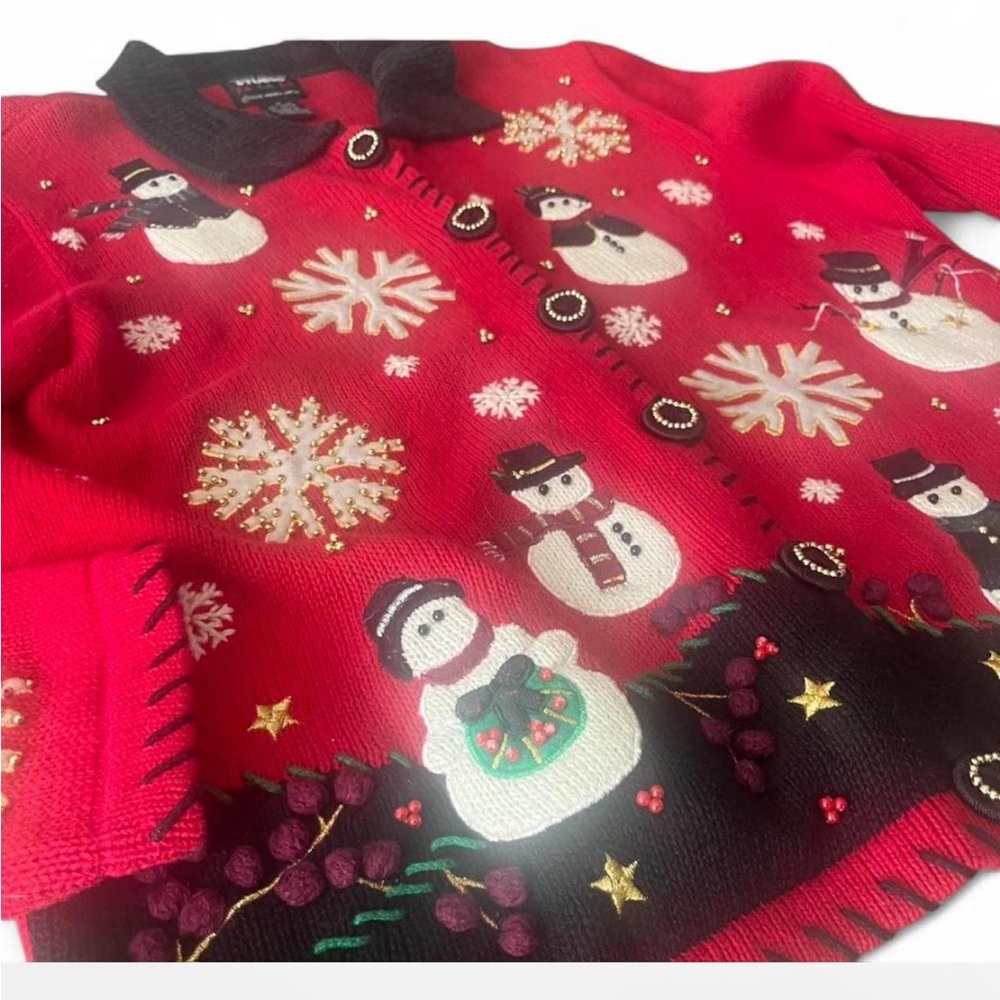 Y2K Red vintage Snowman ‘ugly Christmas sweater’ size medium in good condition